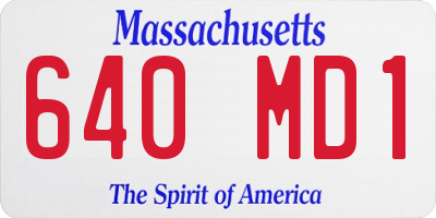 MA license plate 640MD1