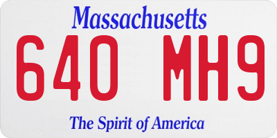 MA license plate 640MH9