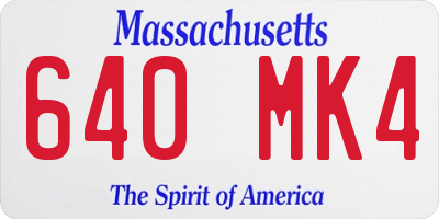 MA license plate 640MK4