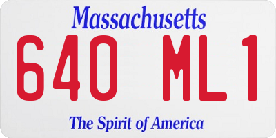 MA license plate 640ML1