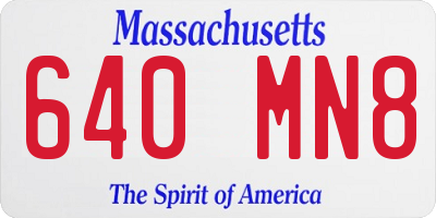 MA license plate 640MN8