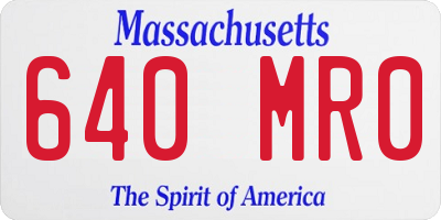 MA license plate 640MR0