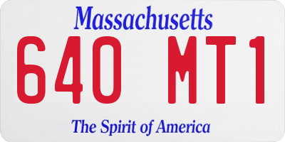 MA license plate 640MT1