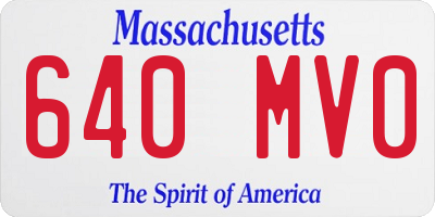 MA license plate 640MV0