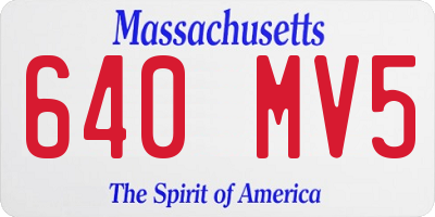 MA license plate 640MV5