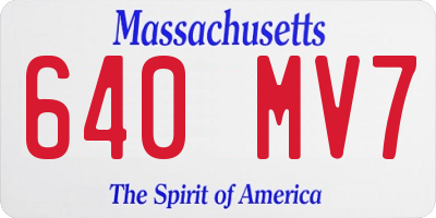 MA license plate 640MV7