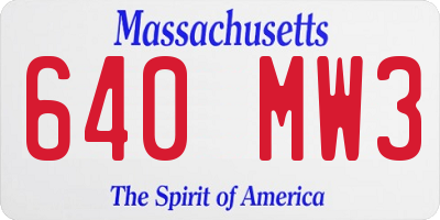 MA license plate 640MW3