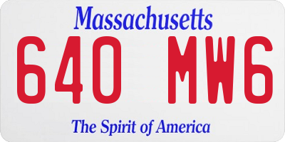 MA license plate 640MW6
