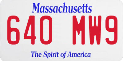 MA license plate 640MW9