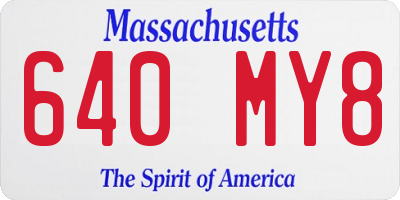 MA license plate 640MY8