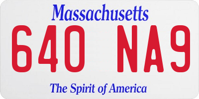 MA license plate 640NA9