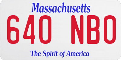 MA license plate 640NB0