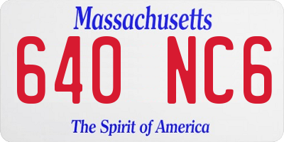 MA license plate 640NC6