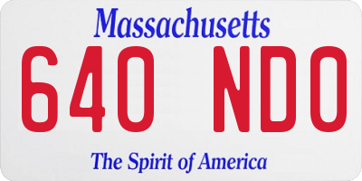 MA license plate 640ND0