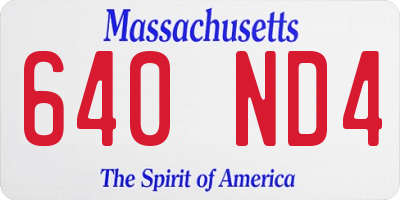 MA license plate 640ND4