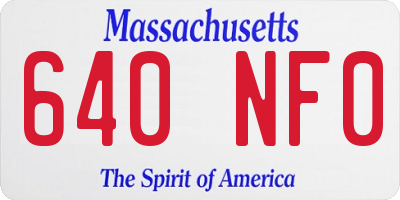 MA license plate 640NF0