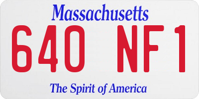 MA license plate 640NF1