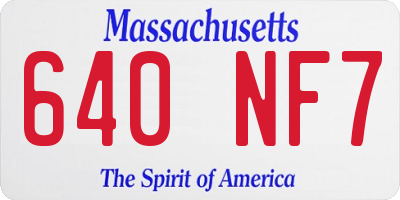 MA license plate 640NF7