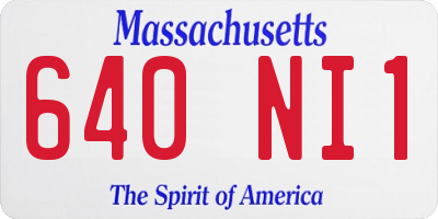 MA license plate 640NI1