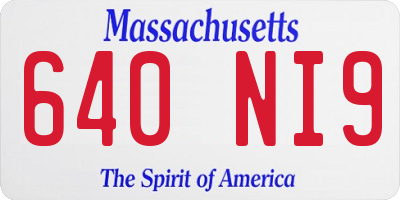 MA license plate 640NI9