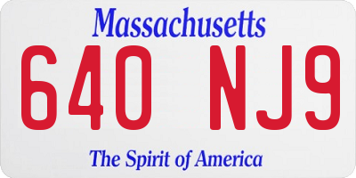 MA license plate 640NJ9