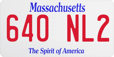 MA license plate 640NL2