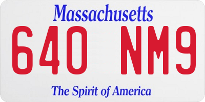 MA license plate 640NM9