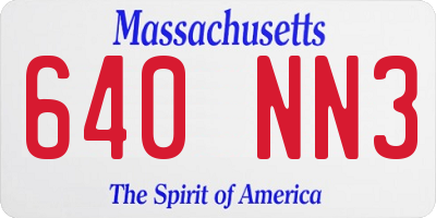 MA license plate 640NN3