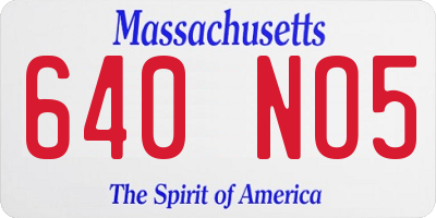 MA license plate 640NO5