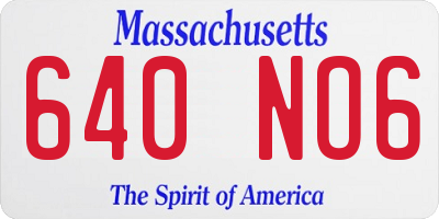 MA license plate 640NO6