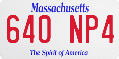 MA license plate 640NP4