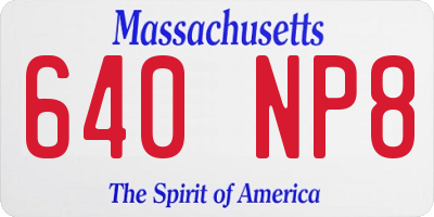 MA license plate 640NP8