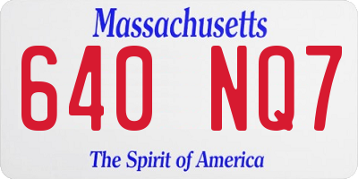 MA license plate 640NQ7