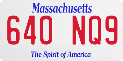 MA license plate 640NQ9