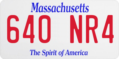 MA license plate 640NR4