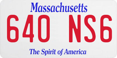 MA license plate 640NS6