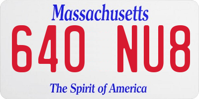 MA license plate 640NU8