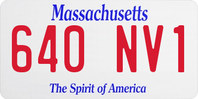 MA license plate 640NV1