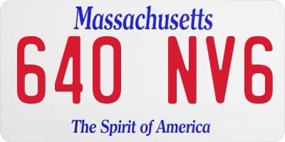 MA license plate 640NV6