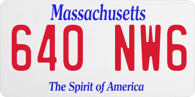 MA license plate 640NW6