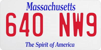 MA license plate 640NW9