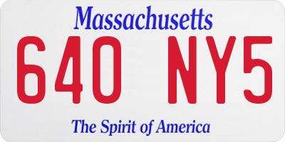 MA license plate 640NY5