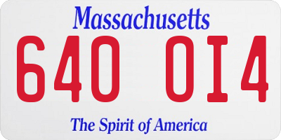 MA license plate 640OI4