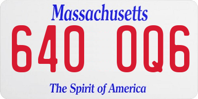 MA license plate 640OQ6