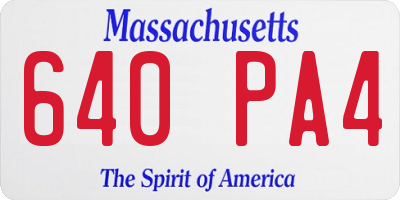 MA license plate 640PA4