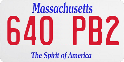 MA license plate 640PB2