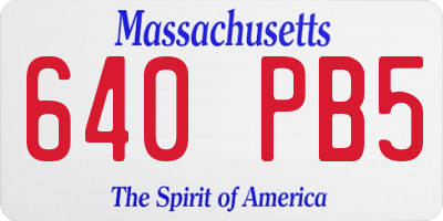 MA license plate 640PB5