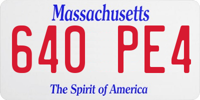 MA license plate 640PE4