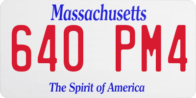MA license plate 640PM4