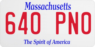 MA license plate 640PN0